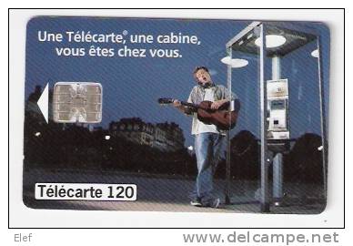 TELECARTE  120 U  , Cabine Téléphonique ; Jeune Avec Guitare ; 1997  ; TB - Telefoon