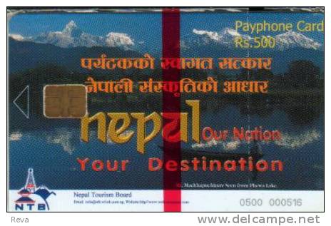 NEPAL 500 RS MOUNTAINS HIMALAYA LANDSCAPE  MINT  IN BLISTER CHIP  READ DESCRIPTION !! - Nepal