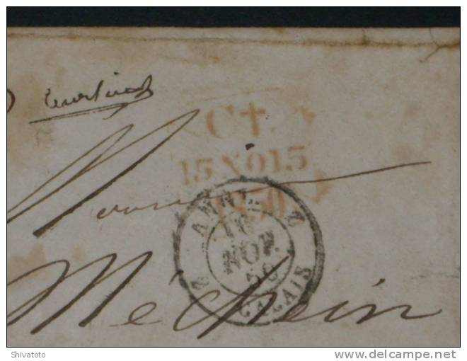 (217)old Stampless Cover From UK(11/15/1850)to France - ...-1840 Vorläufer