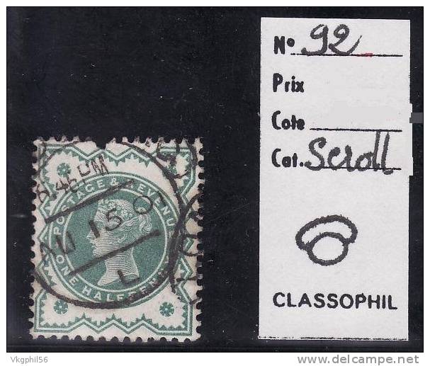 N° 92 Avec Oblitération Scroll - Used Stamps