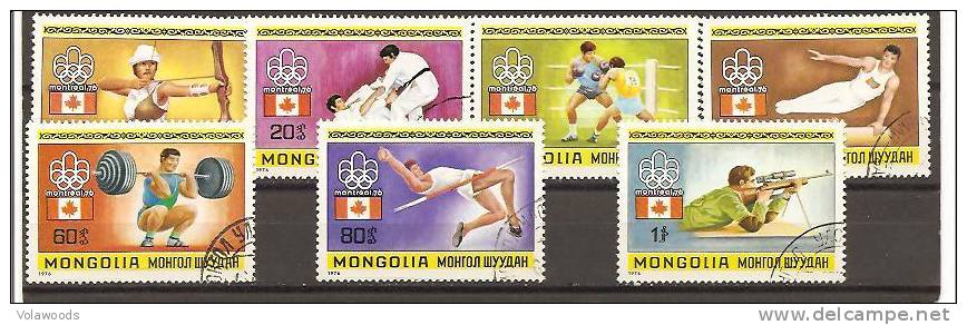 Mongolia - Serie Completa Usata: Giochi Olimpici Di Montreal 1976 - Ete 1976: Montréal