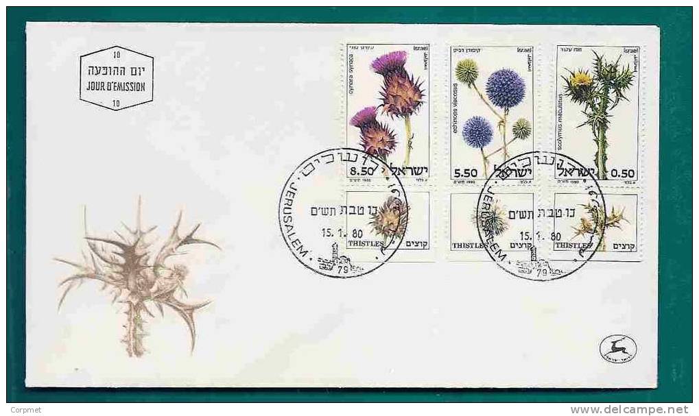 CACTUSSES - VF 1980 FIRST DAY ISRAEL COVER With JERUSALEM Cancel - Yvert # 757/9 - Sukkulenten