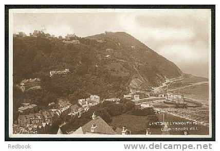 Less Common Real Photo Postcard Lynton & Lynmouth From Countisbury Hill Devon - Ref A14 - Lynmouth & Lynton