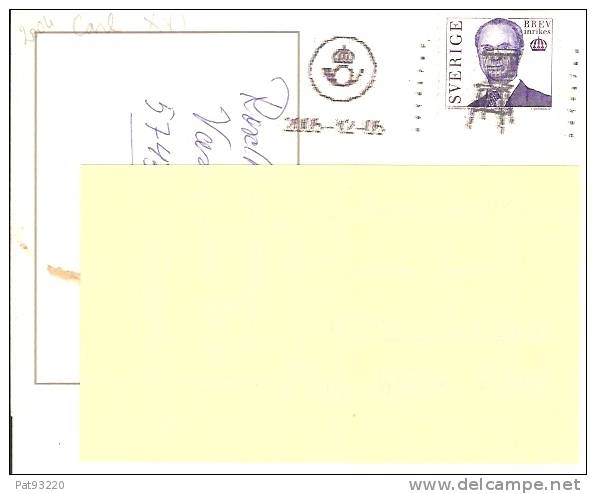 SUEDE/ 2004/ Carl XVI Sur Carte Postale Circulé En 2005/ Dentelé Sur 2 Cotés (carnet ??) - Brieven En Documenten