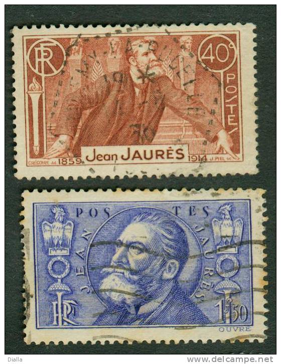 RF 1936, Yv. 318/319, Jaurès, Coq - Rooster Cock - Hahn - Gallináceos & Faisanes