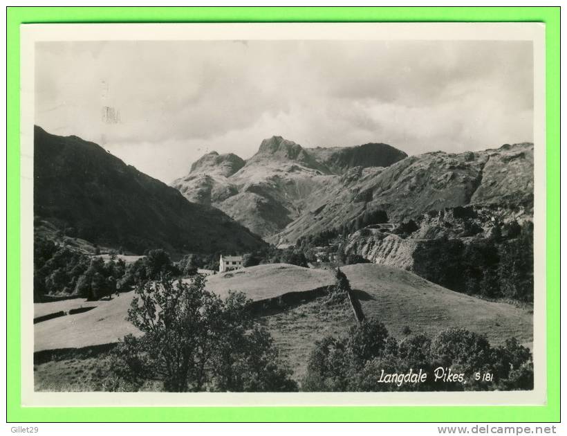 LANGDALE PIKES, UK - CARD TRAVEL IN 1954 - SANDERSON & DIXON - - Andere & Zonder Classificatie