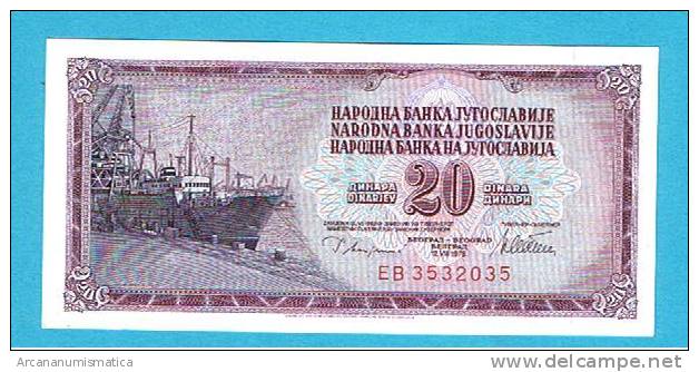 YUGOSLAVIA  20  DINARES  12-8-1978  KM#88  PLANCHA/UNC/SC    DL-2602 - Jugoslawien