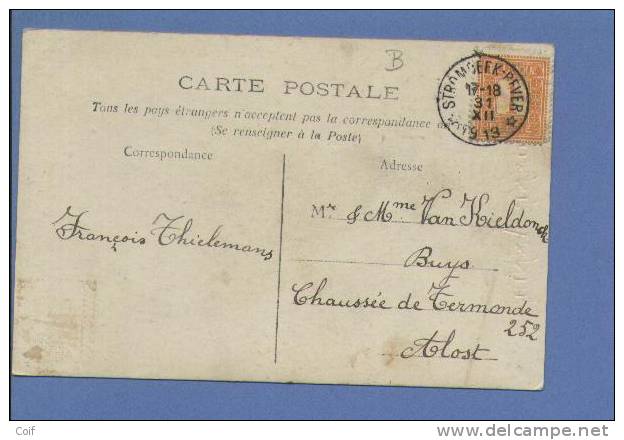 108 Op Kaart Met Sterstempel (Relais) * STROMBEEK-BEVER * - 1912 Pellens