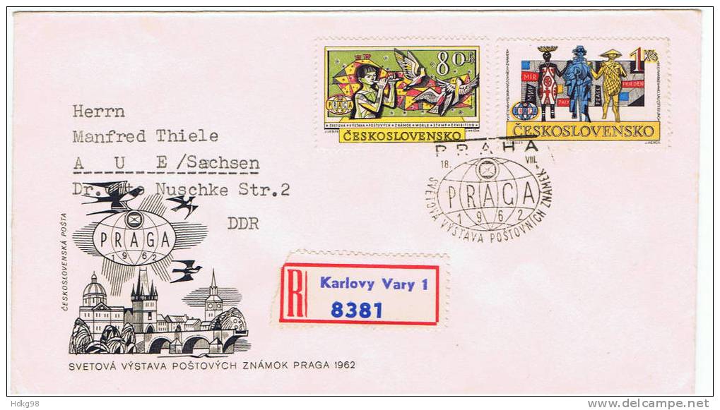 CSR+ Tschechoslowakei 1962 Mi 1355-59 FDC PRAGA - Lettres & Documents