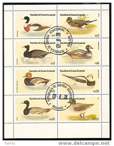 GUINEE EQUATORIALE - 1978 - Canards - PF De 8v - Obl. - Ducks