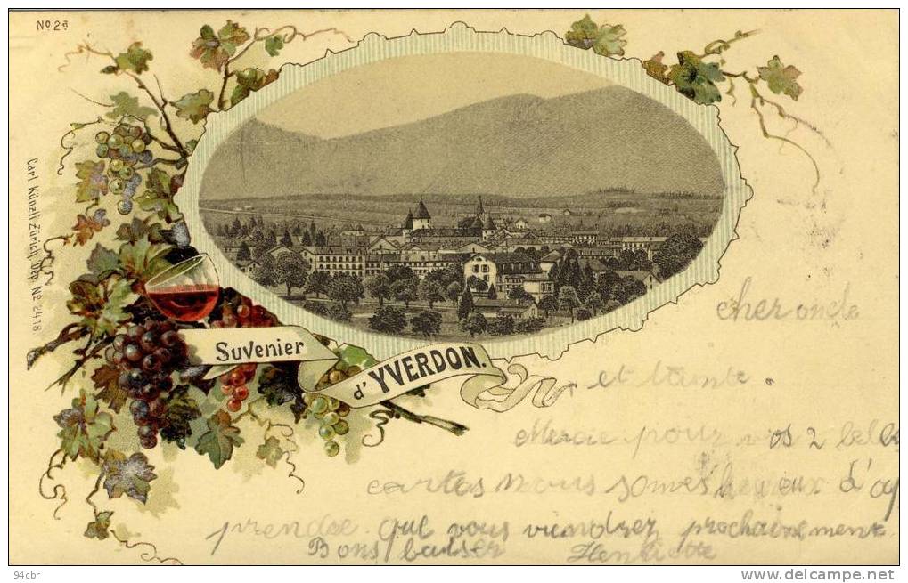 CPA  (SUISSE)   YVERDON Souvenir - Yverdon-les-Bains 