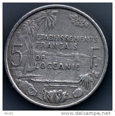 5 F Etablissements Français De L´Océanie 1952 Tb+/ttb - Autres – Océanie