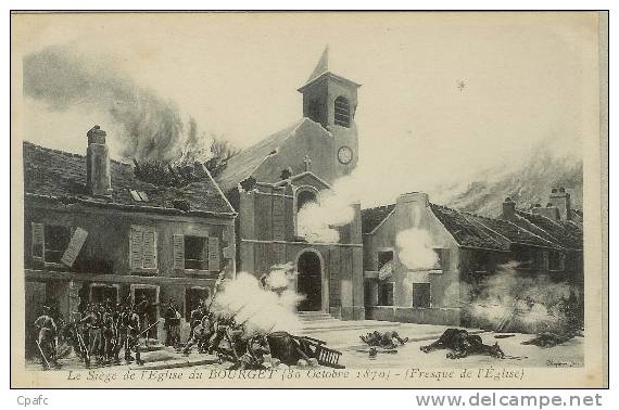 CPA Le Siège De L'église Du Bourget 30 Octobre 1870-signée Chaperon Jean ! - Le Bourget