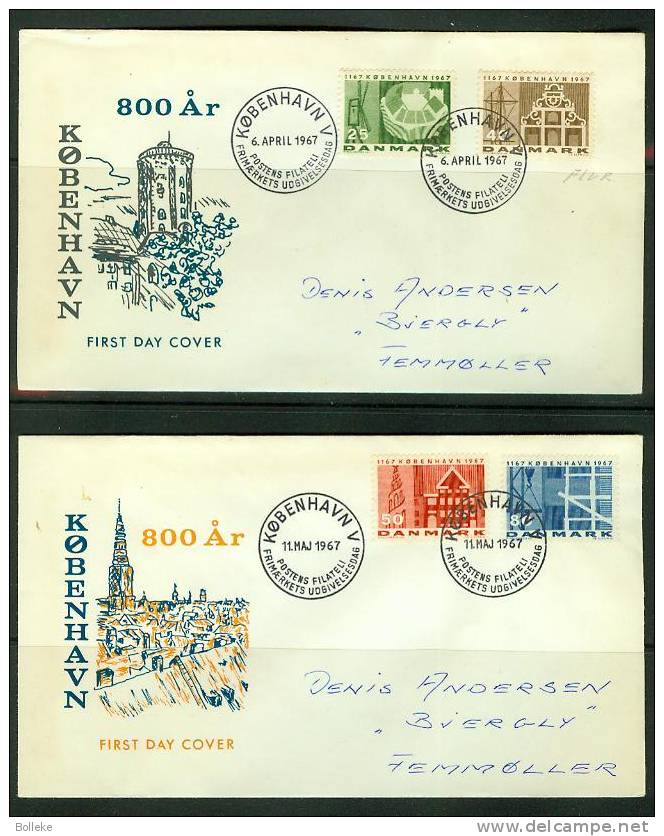 Danemark  Yv  481/84 Sur FDC - Moulins - Bateau - Architecture - Storia Postale