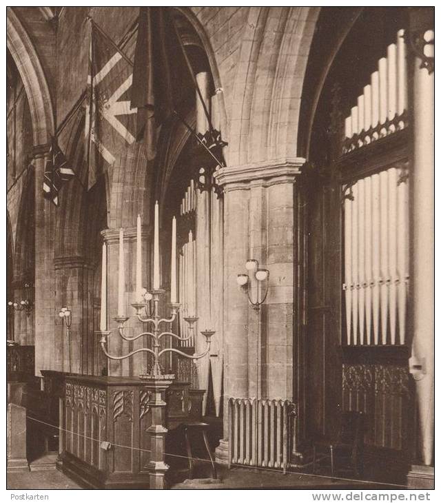 ALTE POSTKARTE LINLITHGOW ST. MICHAELS'S CHURCH INTERIOR West Lothian Orgel Orgue Organ Flag Ansichtskarte Postcard Cpa - West Lothian