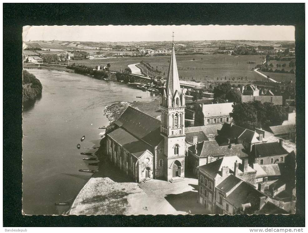 CPSM - En Avion Au-dessus De Chalonnes (49) - Vue Aérienne Rapprochée - Eglise Saint Maurille ( LAPIE 1) - Chalonnes Sur Loire