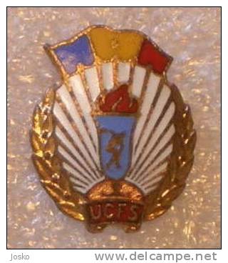 UCFS  -  ROMANIA  OLD ENAMEL - EMAIL BADGE ( Old Romanie Sport Badge ) * Athletics - Athletisme - Atletica - Athletics