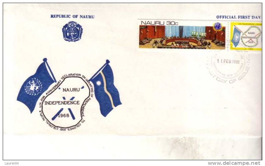 Nauru FDC Cover  / Envelope Premier Jour De L´ile De Nauru - Independance - Nauru