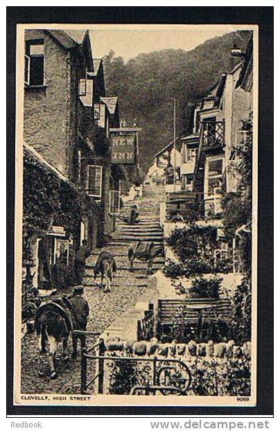 1957 Postcard Clovelly High Street With Perfin Stamp- Ref A97 - Clovelly