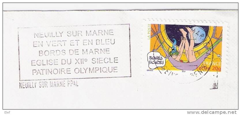 Flamme Sur Lettre De NEUILLY-sur-Marne (Seine-St-Denis) " Patinoire Olympique " ; 2007 ; TB - Pattinaggio Artistico