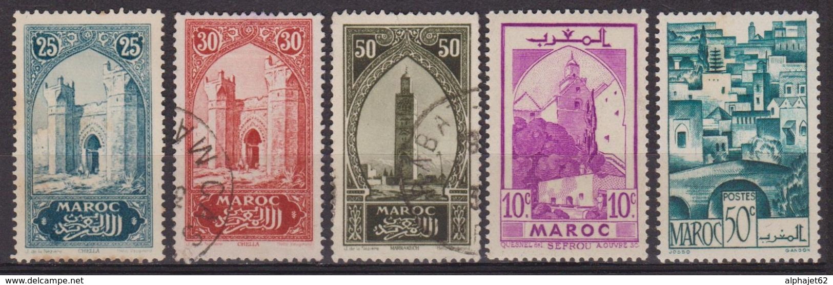1927 - Sites Touristiques - MAROC - Porte De Chella Près De Rabat - Mosquée La Koutoubia - N° 106-107-113-167-249 - Gebraucht