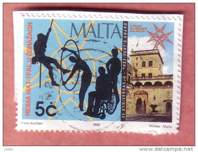 DISABLED PERSONS & GYMNASTICS & CLIMBING ( Malta Stamp On Paper ) * Disable Person - Handicape - Gymnastique - Alpinisme - Handicaps