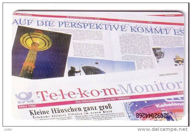 FUR KREATIVE MITARBEIT...Ihre Monitor Redaktion  ( Germany Rare A 10 06.92 ) Newspaper - News Paper - Journal  Gazette - A + AD-Series : Publicitaires - D. Telekom AG