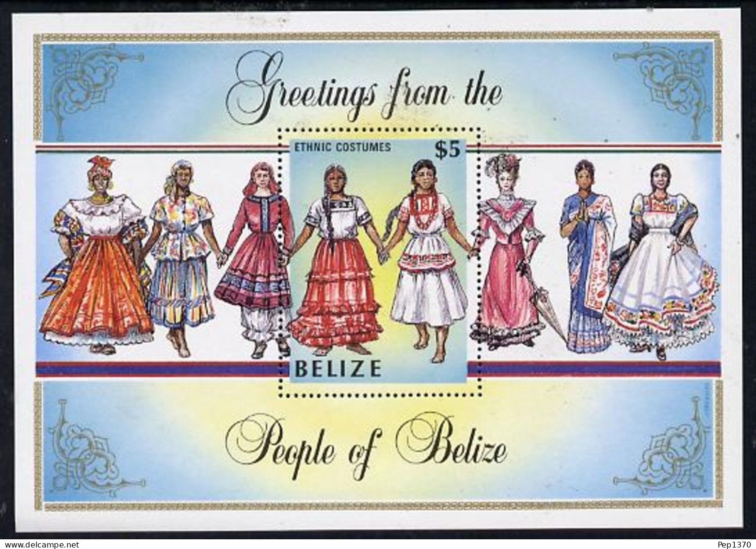 BELIZE 1986 - TRAJES REGIONALES - YVERT BLOCK 65** - Belize (1973-...)