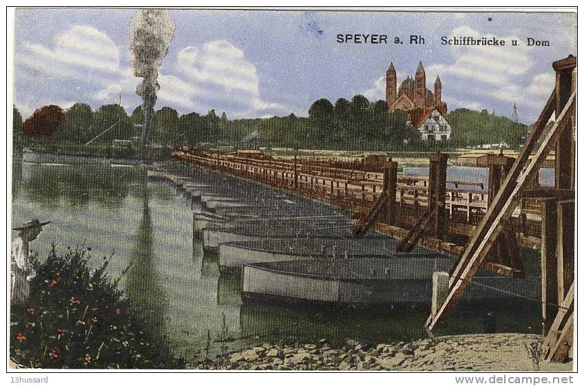 Carte Postale Ancienne Allemagne Spire Speyer - Schiffbrüche U. Dom - Pont De Bateaux - Speyer