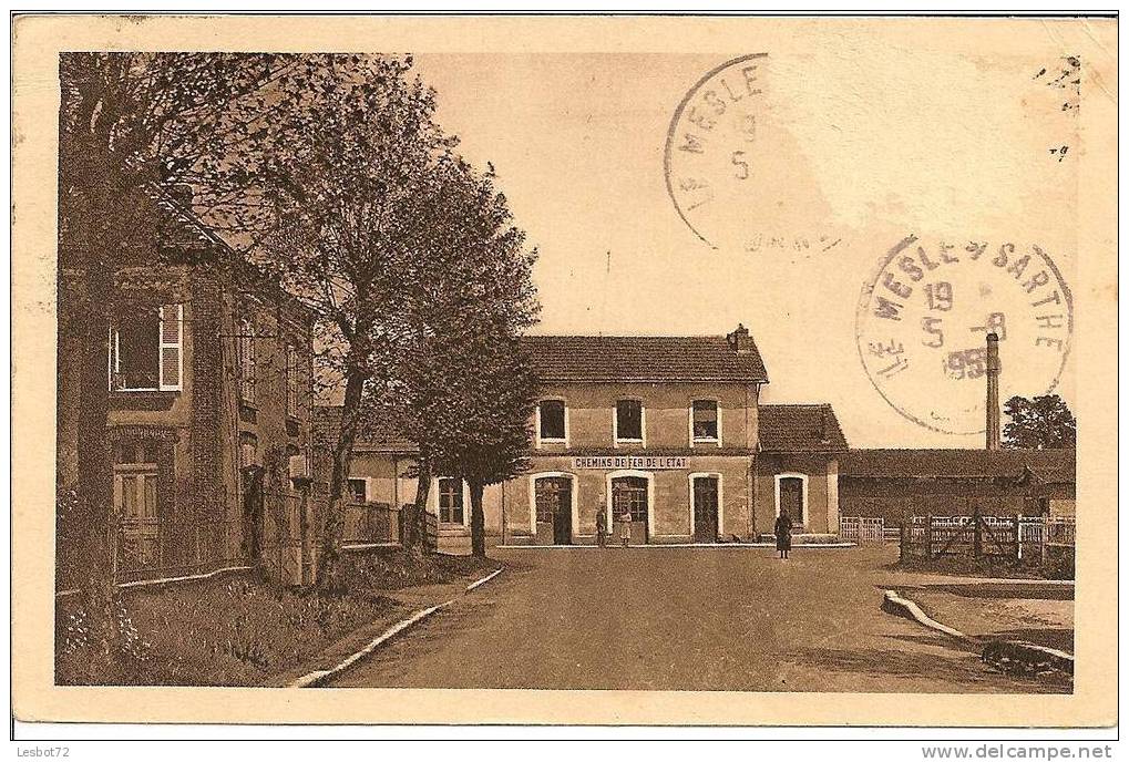 Cpa, Le Mesle-sur-Sarthe (Orne), La Gare (chemins De Fer De L´état), Animée - Le Mêle-sur-Sarthe