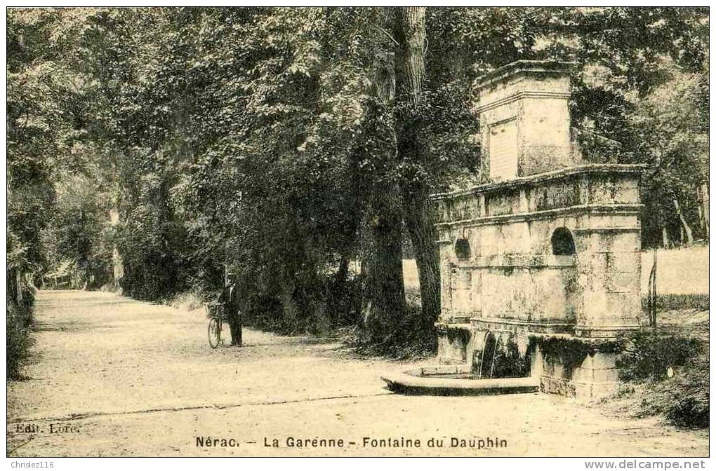 47 NERAC La Garenne Fontaine Du Dauphin  Joli Plan Animé - Nerac