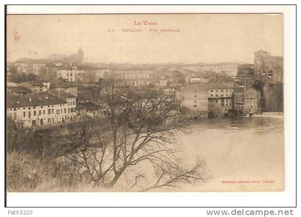 81600. GAILLAC N° 57 : Vue Générale/  CPA Voyagée 1905 / Bon Etat - Gaillac