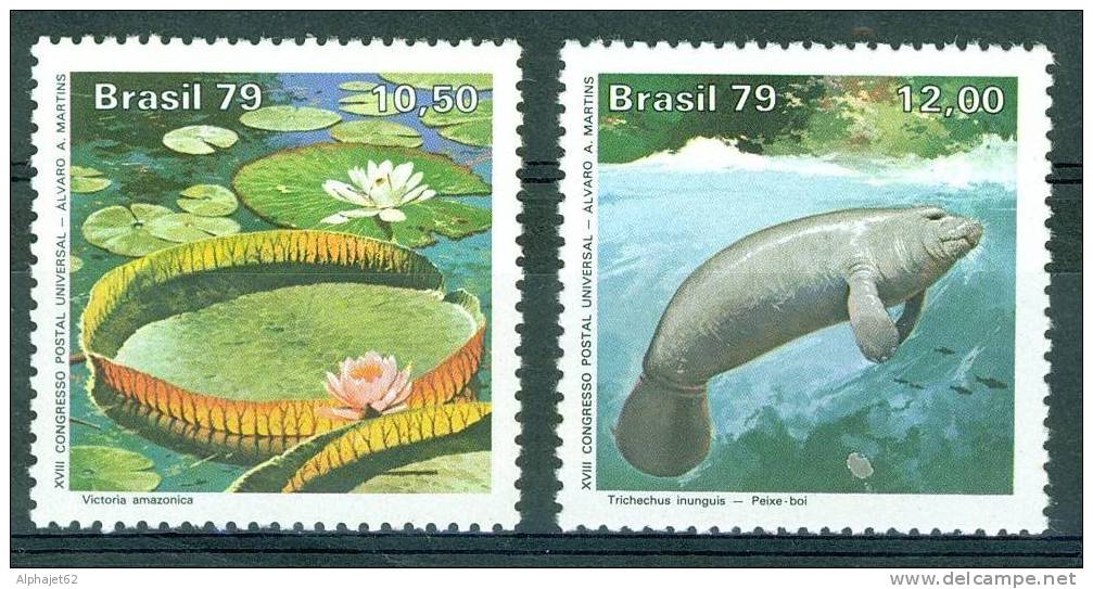 Victoria Amazonique, Lamantin - BRESIL - Faune Et Flore - N° 1365-1366 ** - 1979 - Neufs