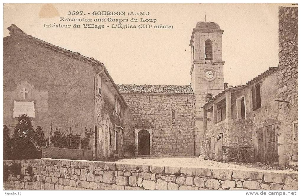 06 - Gourdon - Excursion Aux Gorges Du Loup - Intérieur Du Village - L'Eglise (XIIe Siècle) - Giletta N° 3597 - Gourdon