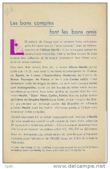 Découpage Les Proverbes Nestlé : Les Bons Comptes Font Les Bons Amis-publicité Album à Remplir Nestlé - Nestlé