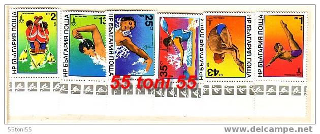 BULGARIA OLYMPIC GAMES MOSKVA - 80 ( III ) 6 V.-MNH** - Petanca