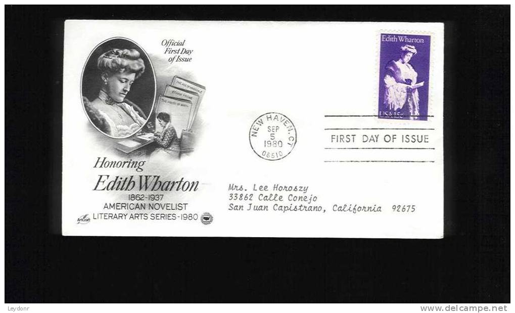 FDC Edith Wharton - American Novelist - 1980 - 1971-1980