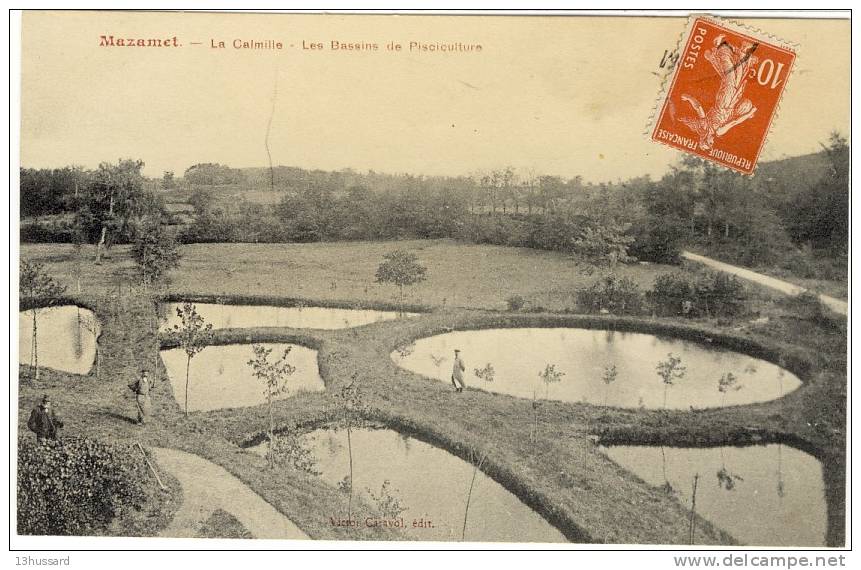 Carte Postale Ancienne Mazamet - La Calmille. Les Bassins De Pisciculture - Poissons, Truites - Mazamet