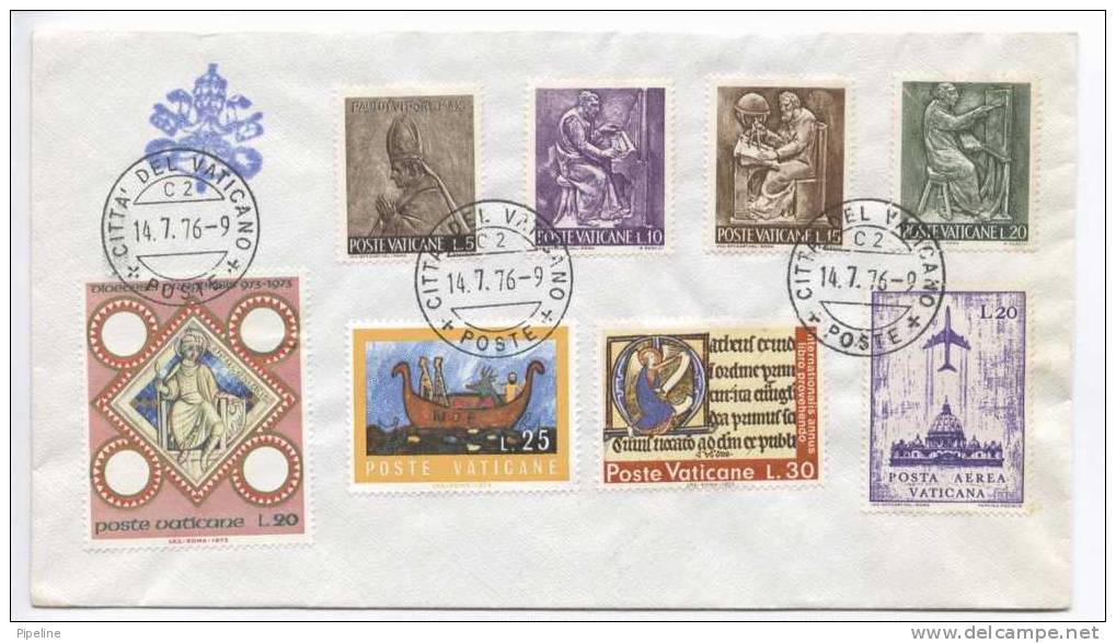 Vatican Cover With A Lot Of Stamps 14-7-1976 - Lettres & Documents