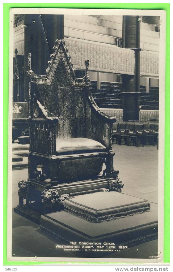 LONDON, UK - WESTMINSTER ABBEY MAY 12th 1937 - THE CORONATION CHAIR - - Westminster Abbey