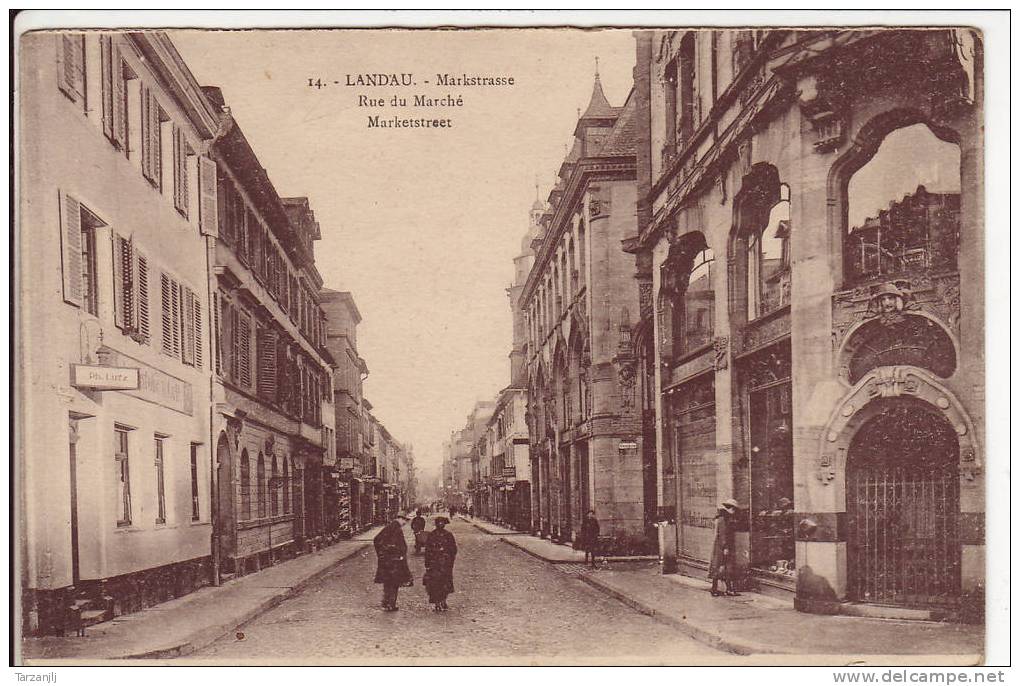 CPA De Landau (Rhénanie Palatinat Allemagne): Markstrasse. Rue Du Marché - Landau