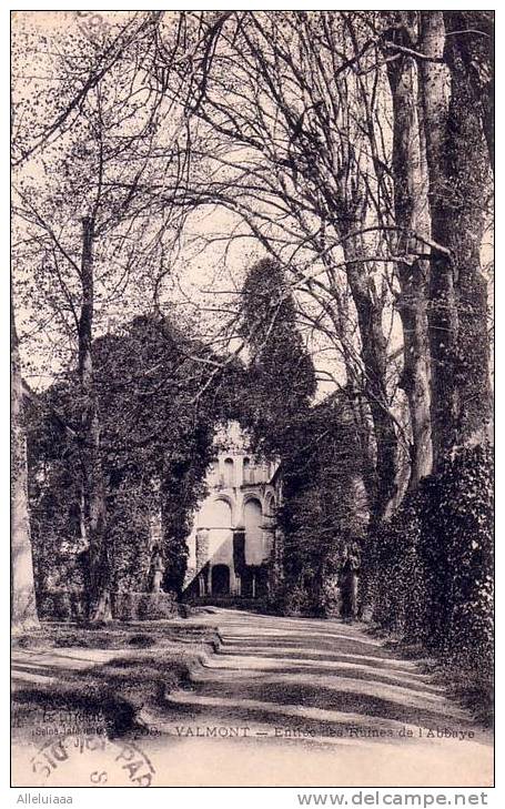 CPA Belle Carte FRANCE VALMONT Entrée Des Ruines De L'Abbaye - Valmont