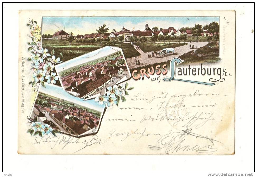 CPA---67-----LAUTERBOURG- ----GRUSS  AUS  LAUTERBURG------LITHO - Lauterbourg