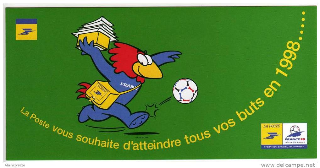 PAP Entier Postal De Service Hors Commerce Pour Les Voeux 1998 France 98 Thème Foot Footix Enveloppe Avec Carte Football - Pseudo-entiers Officiels