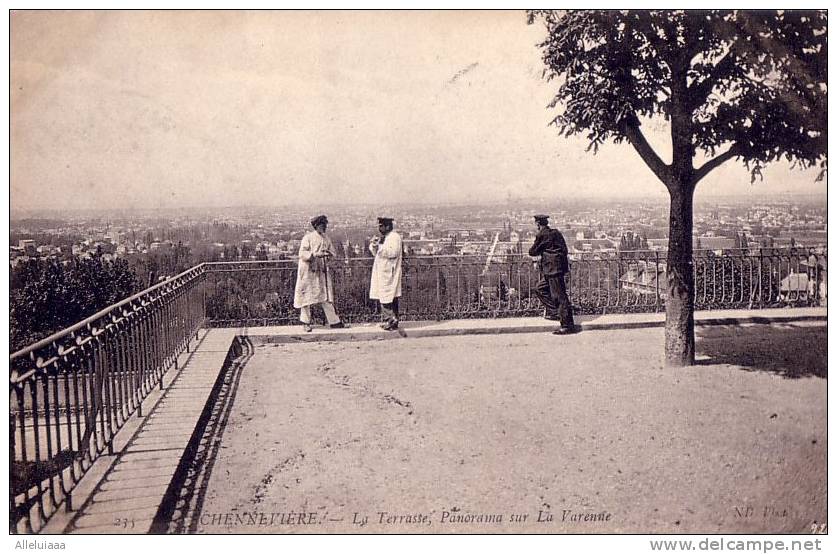 CPA Belle Carte FRANCE CHENNEVIERE La Terrasse Panorama Sur La Varenne -  Animée 1906 TBE - Chennevieres Sur Marne