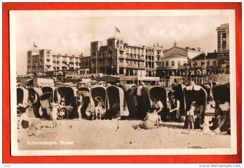 * Scheveningen (Zuid Holland) * Bij Rotterdam, Fotokaart, Carte Photo, Strand Beach, Plage, Digue, Old, Top, Topkaart - Scheveningen
