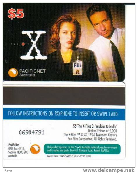 AUSTRALIA $5  MOVIE  X  FILES CHARACTER  "MOLDER & SCULLY " WOMAN  MINT SPECIAL PRICE !! READ DESCRIPTION !! - Australië