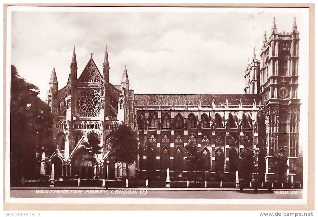 LONDON WESTMINSTER ABBEY LONDRES / VALENTINE 'S REAL PHOTOGRAPH 1 UK POST CARD /2370A - Westminster Abbey