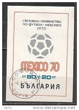 BULGARIE - 1970 - World Foot.Cup - Mexico´70 - Bl. - Obl. - 1970 – Mexique