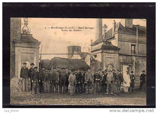 91 RIS ORANGIS Usine Springer, Sortie Des Ateliers, Ouvriers, Beau Plan, Ed Gautrot 2, 1905 - Ris Orangis